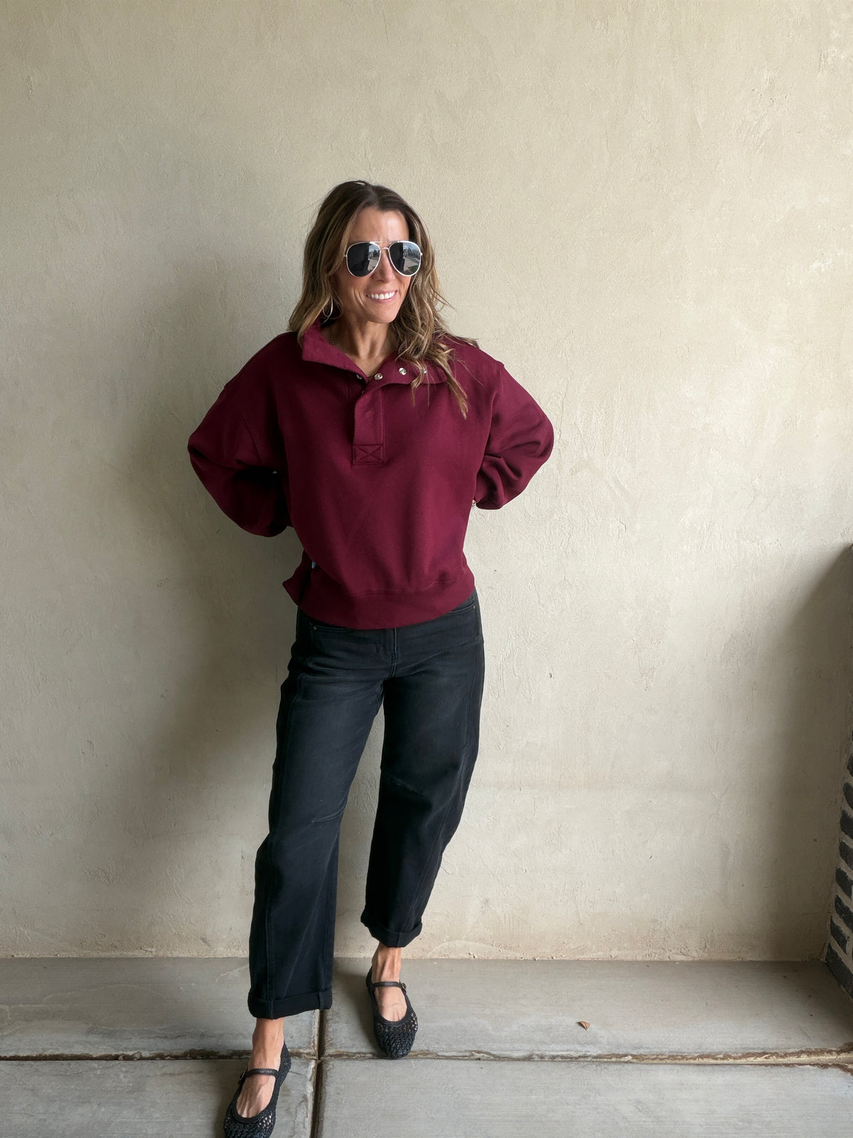 Cassie Sweatshirt in Burgundy