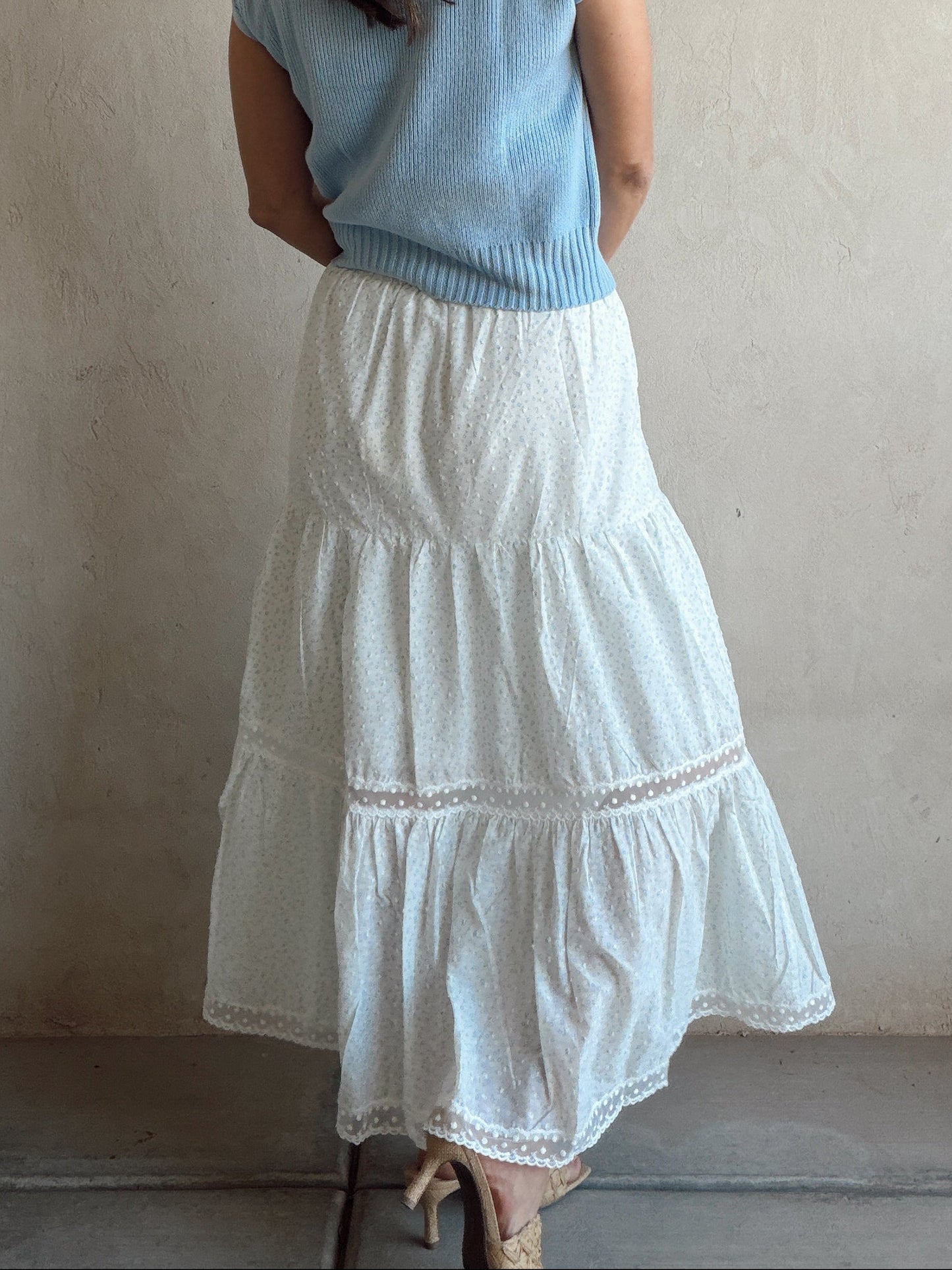 Angie Mock Neck Top in Light Blue