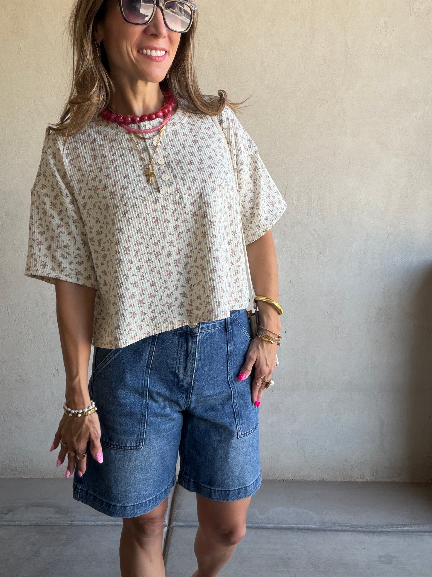 Jade Bermuda Shorts in Dark Denim