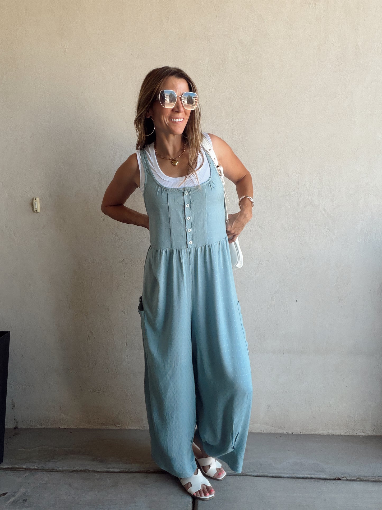 Millie Romper in Light Blue
