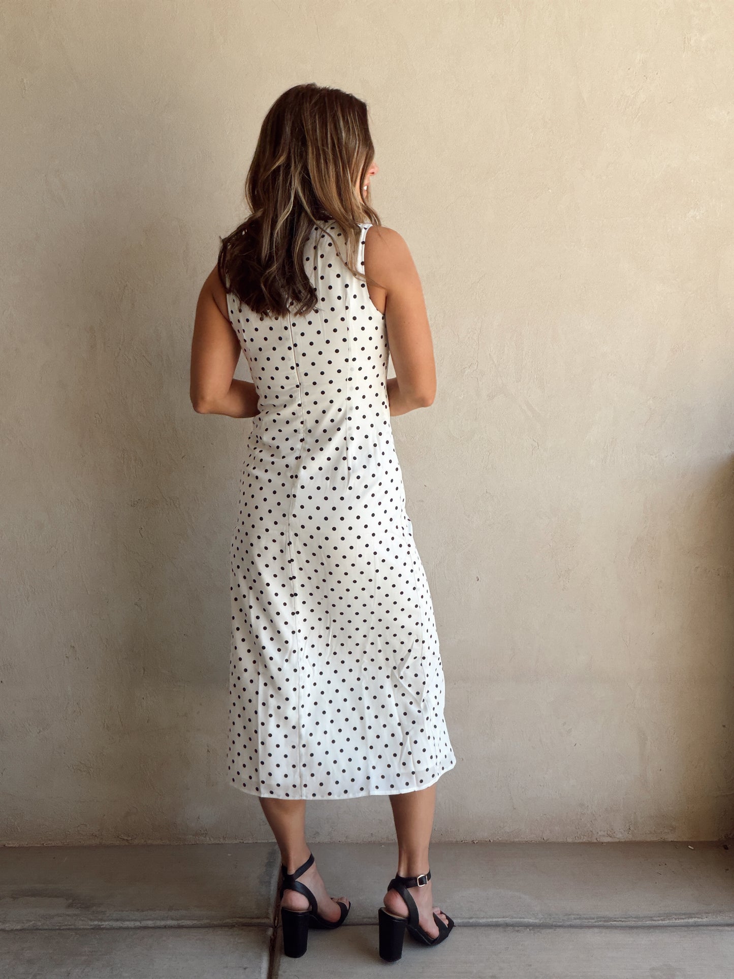 Percy Polka Dot Dress in Ivory