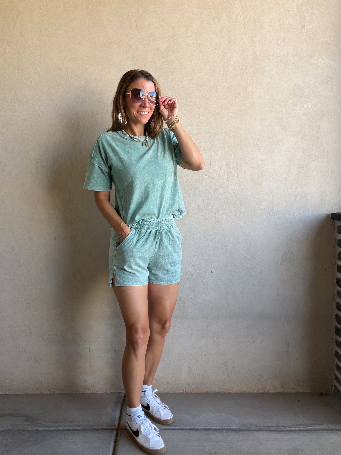 Zara Mineral Washed Set in Sage