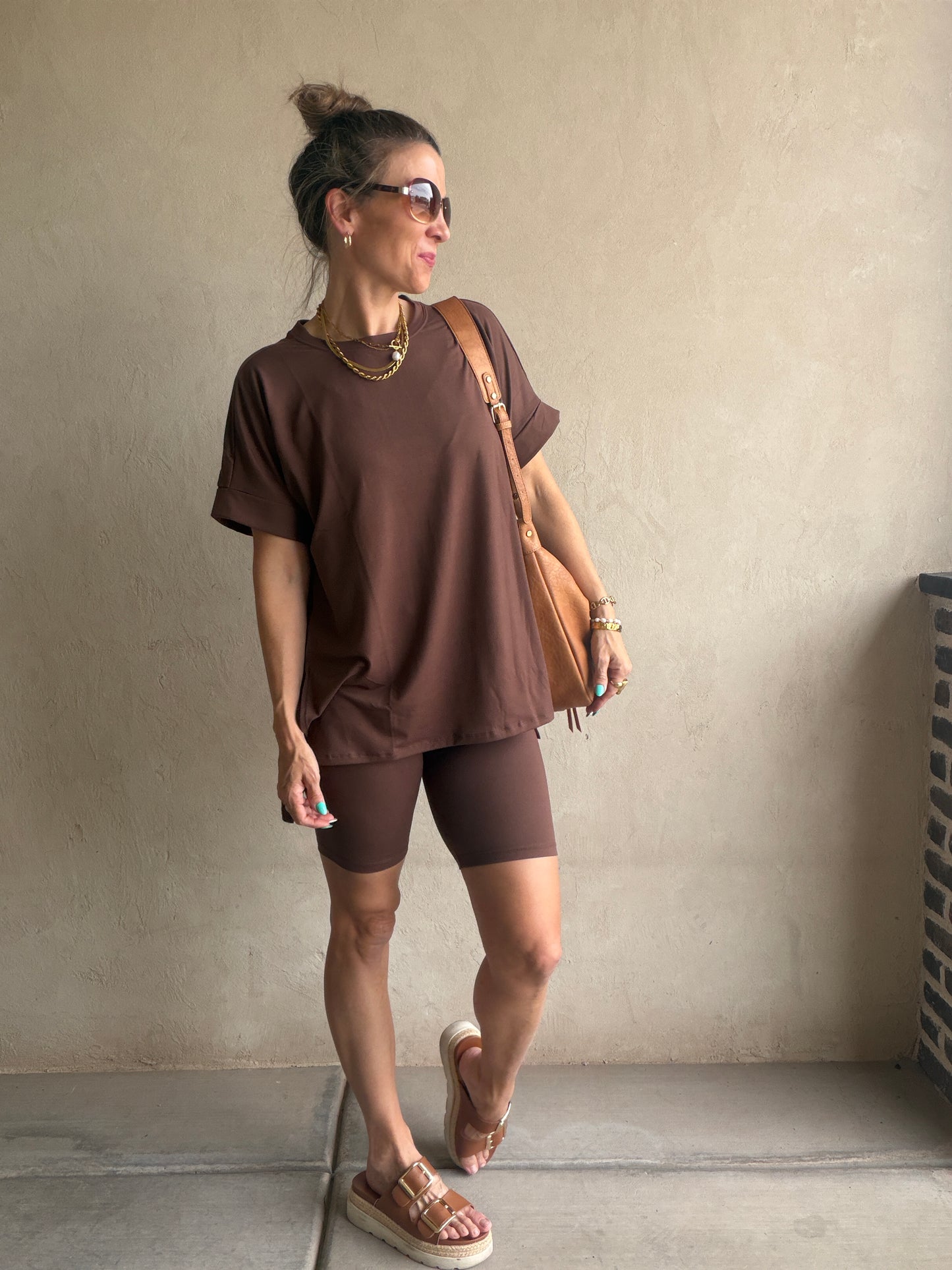 Jillian Heavenly Biker Set in Chocolate
