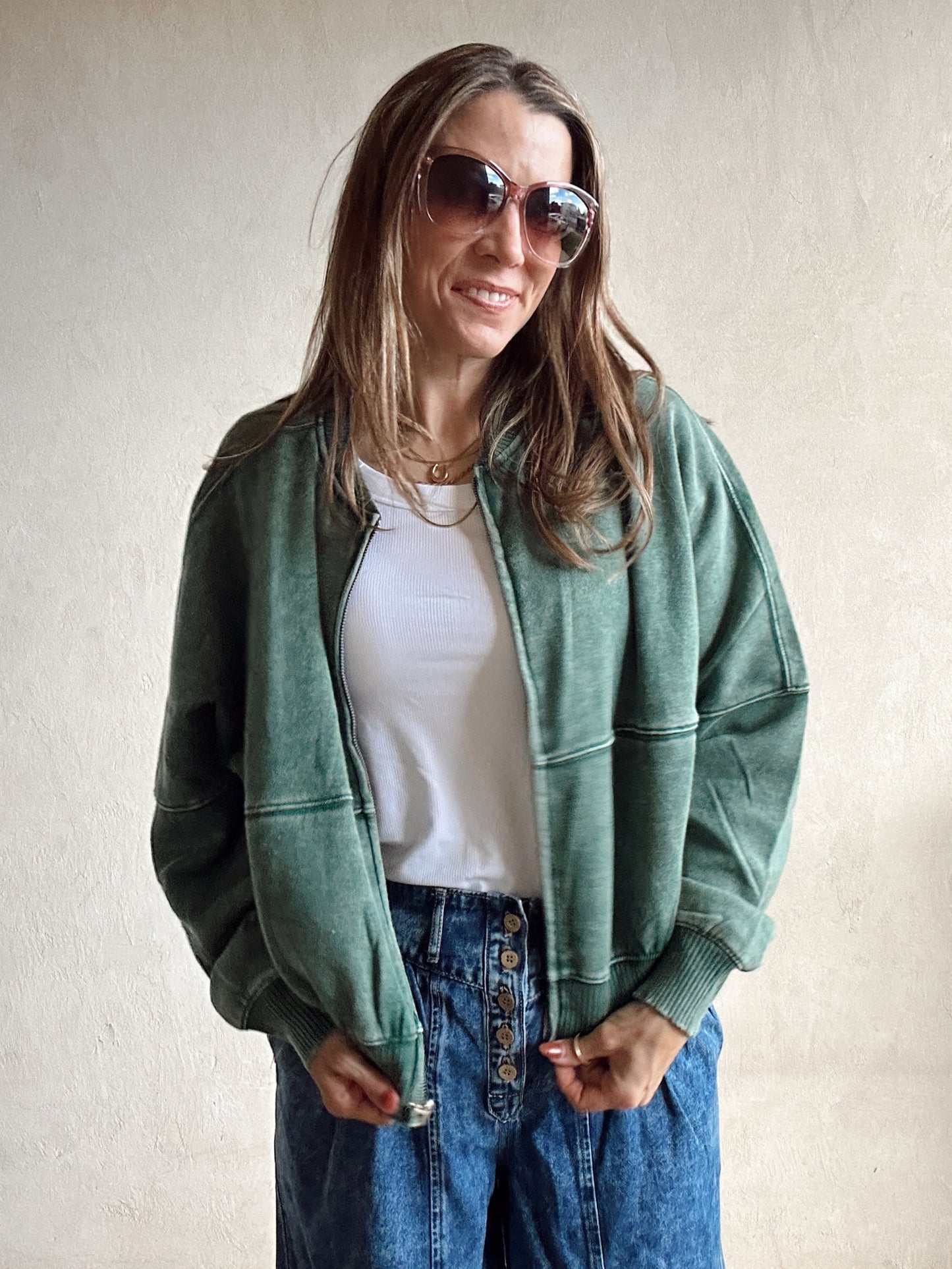 Kayla Bomber Jacket in Green