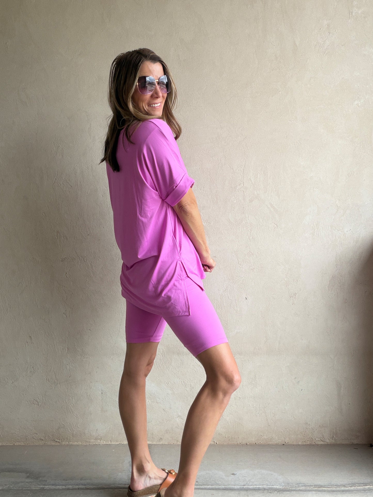 Jillian Heavenly Biker Set in Pink