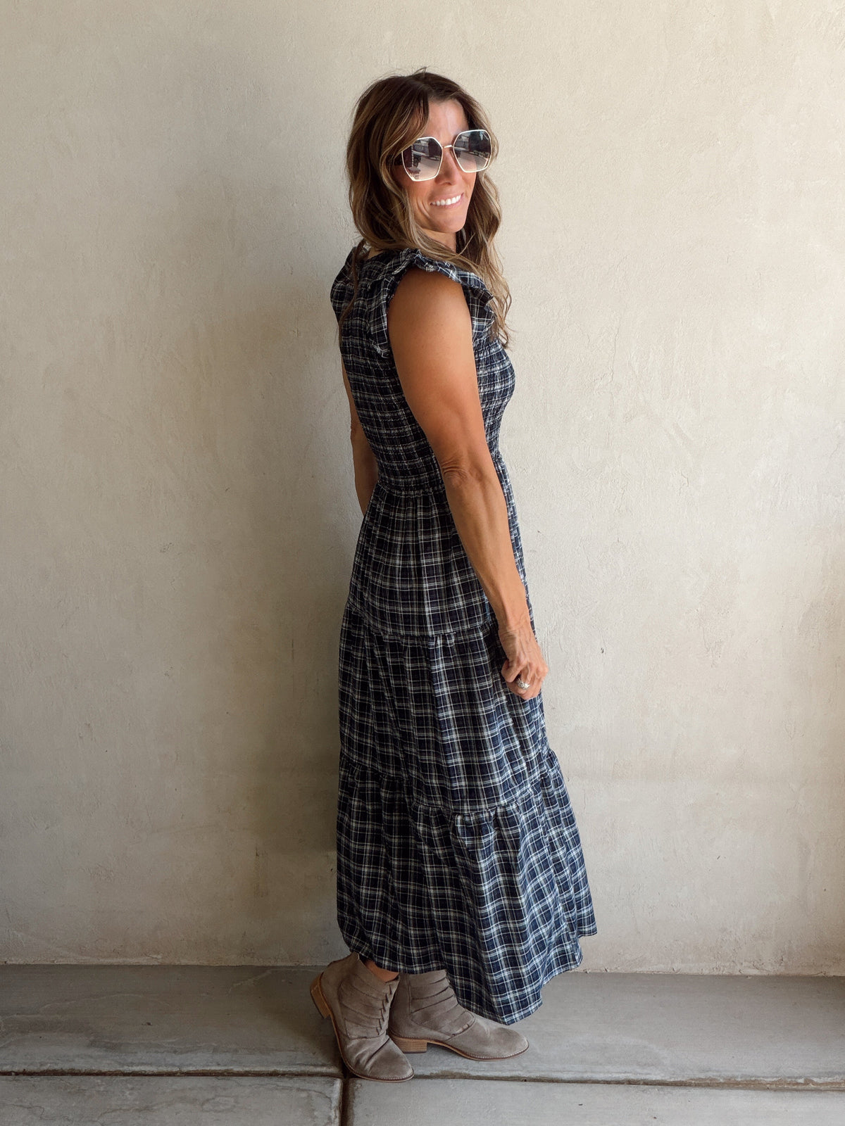 Emma Dress in Blue Plaid