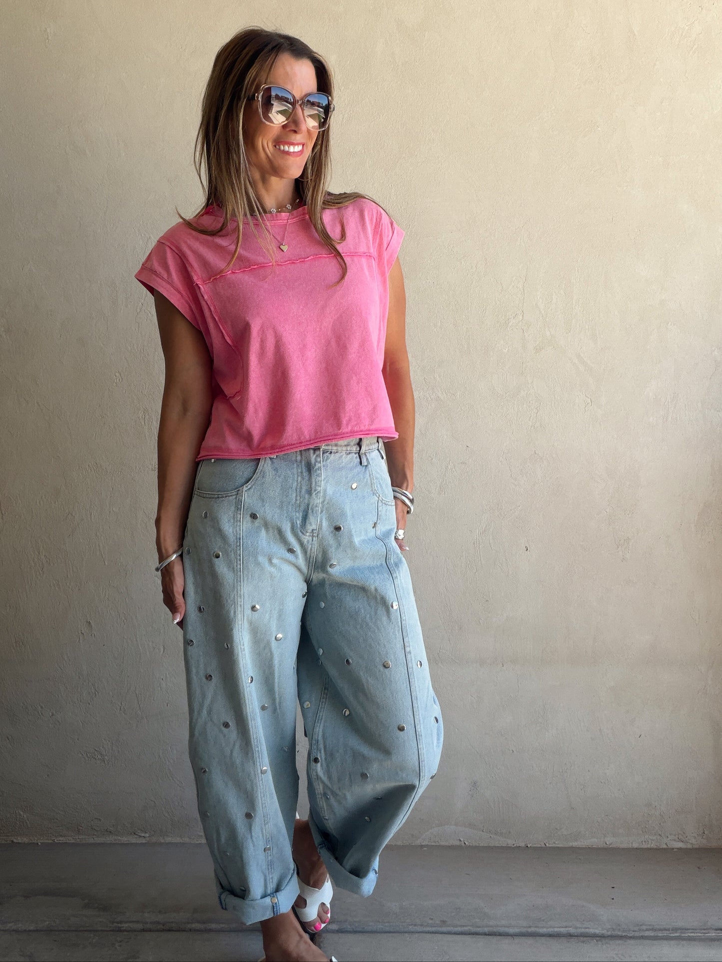Emmie Top in Mineral Wash Pink