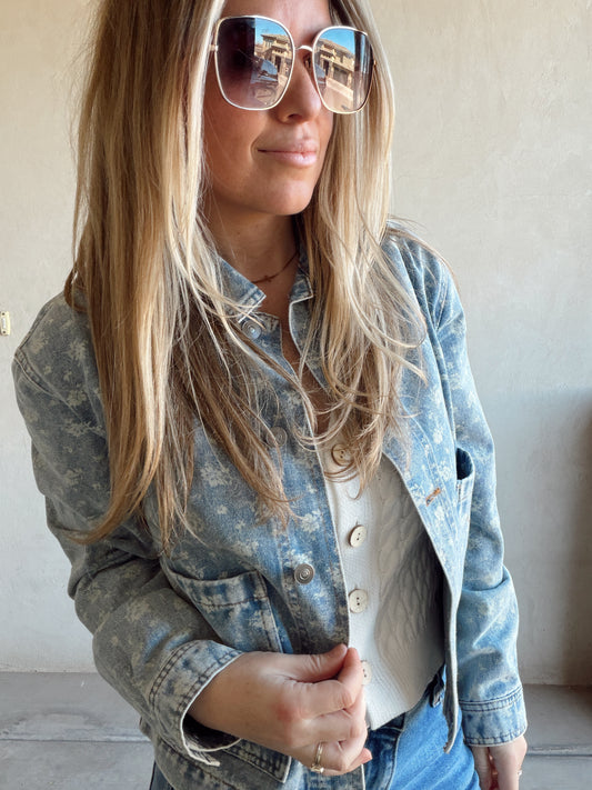 Aubrey Floral Denim Jacket