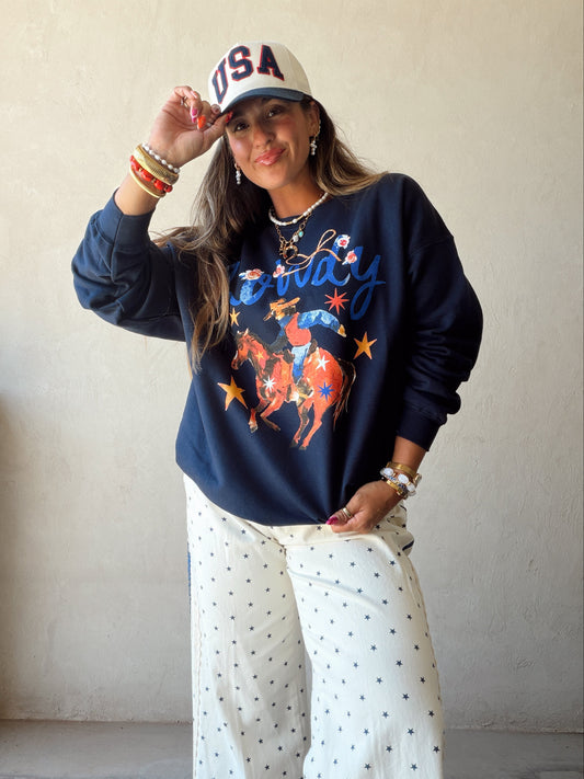 Howdy Sweatshirt in Navy