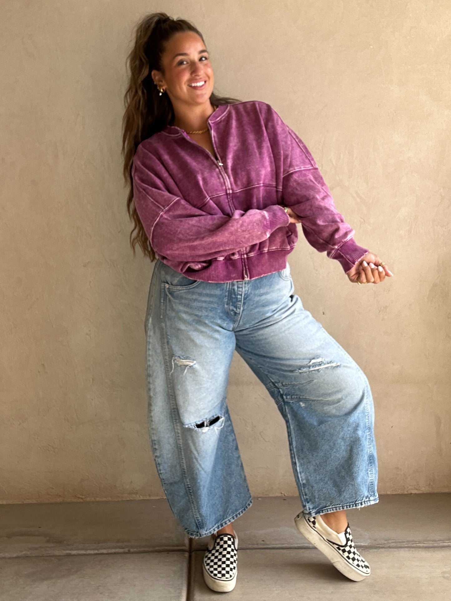 Kayla Bomber Jacket in Purple