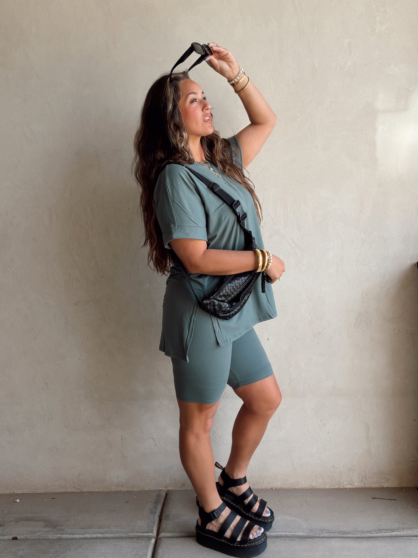 Jillian Heavenly Biker Set in Jade