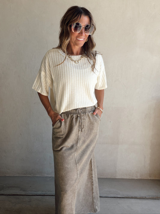 Corey Knit Skirt in Sunfade Mocha