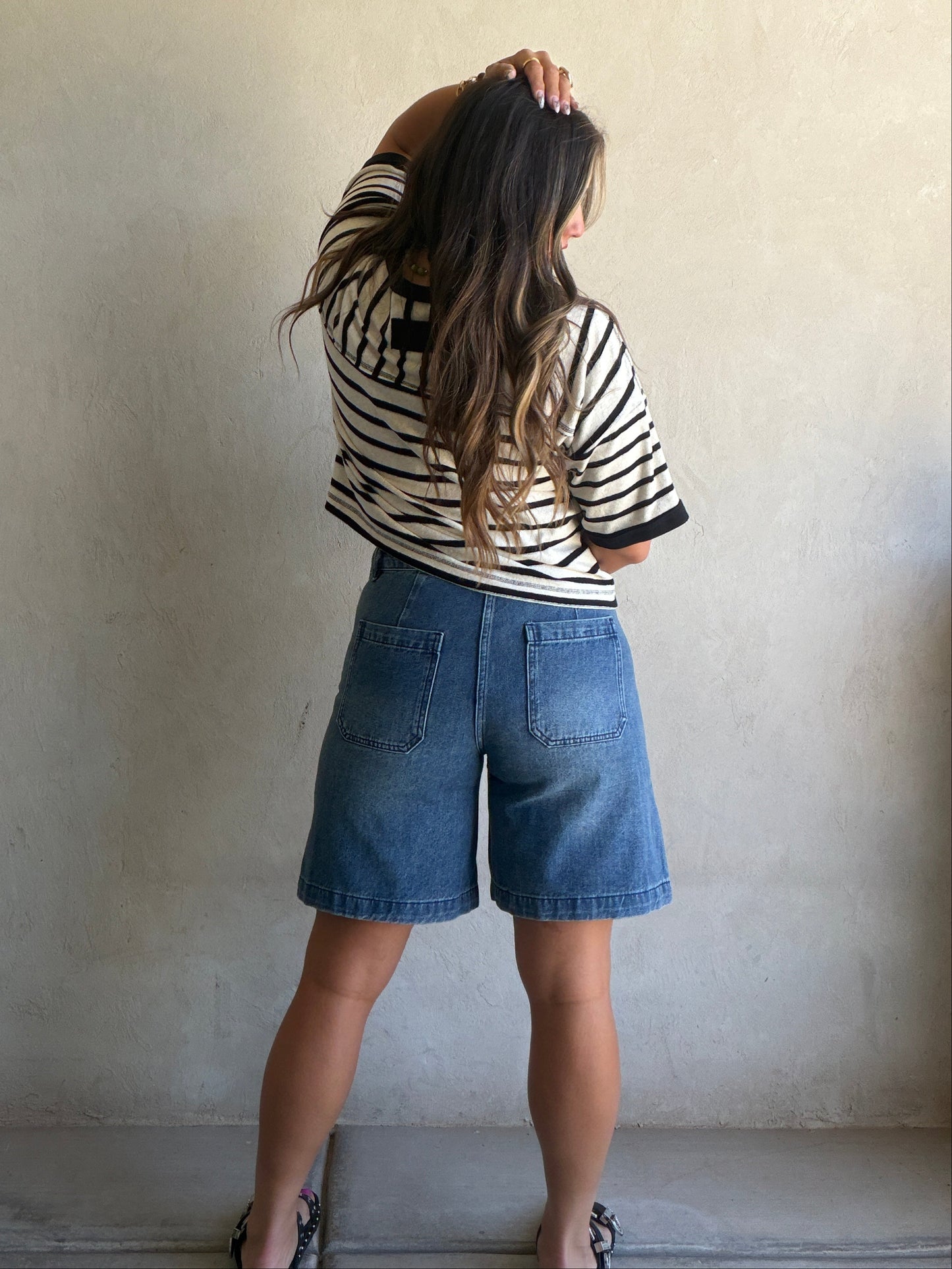 Jade Bermuda Shorts in Dark Denim