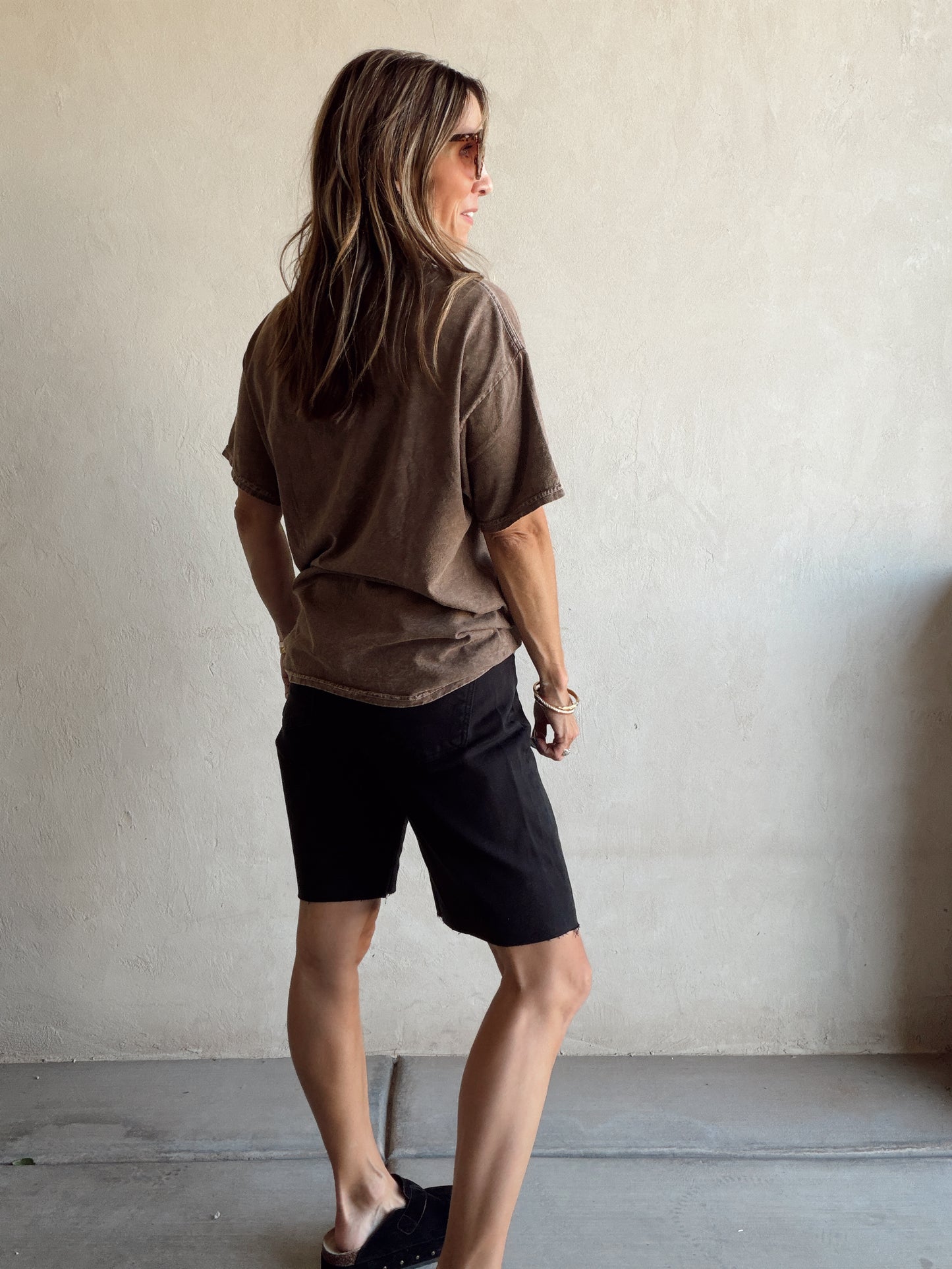 Hold Your Horses Tee in Mineral Wash Brown