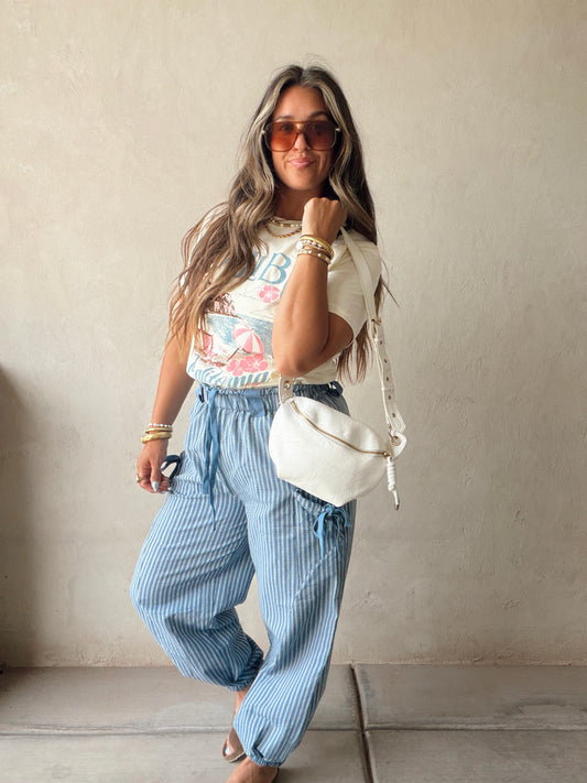 Anna Parachute Pants in Navy