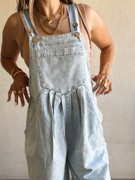 Jackie Overalls in Light Wash