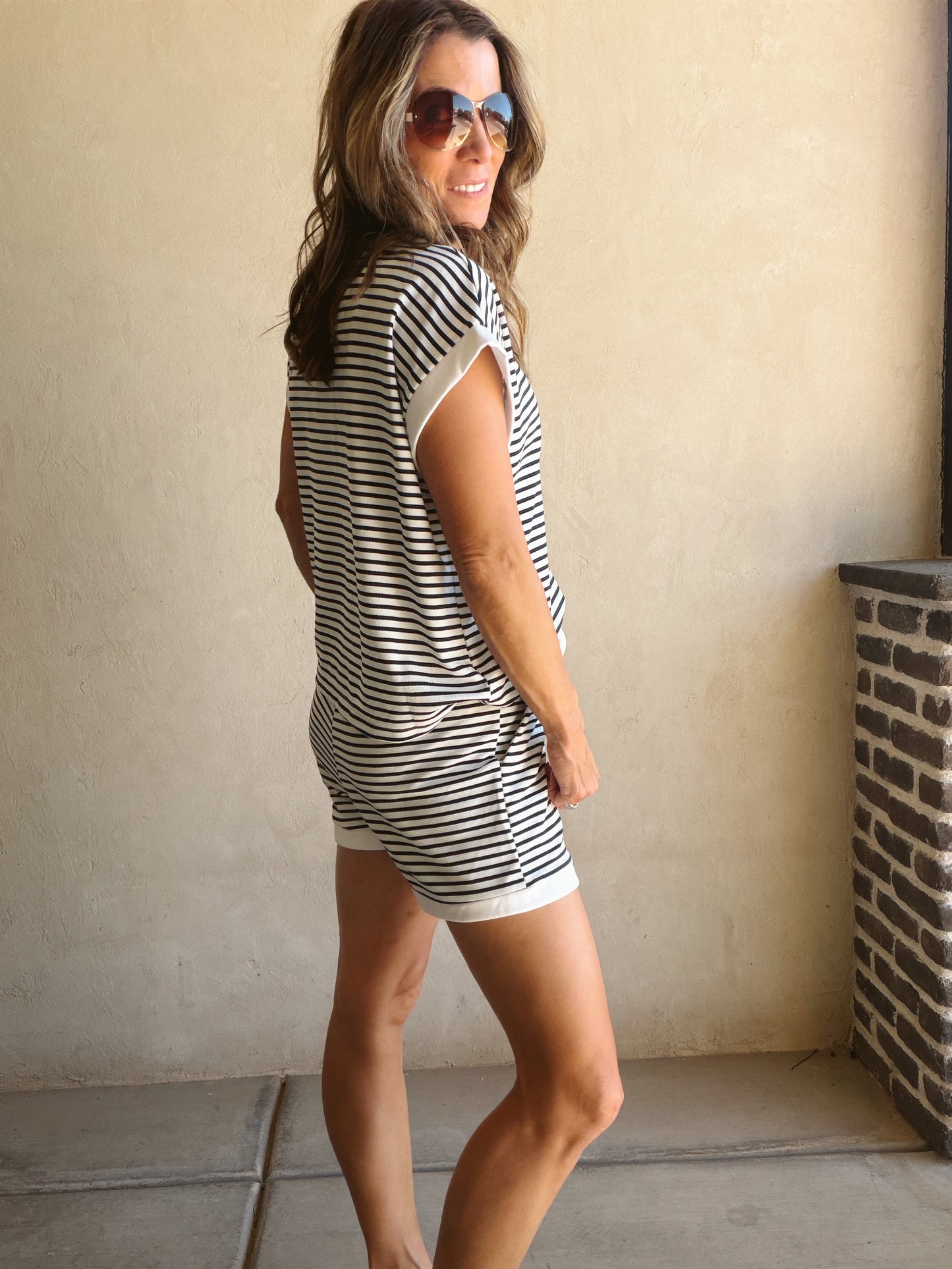 Gentry Striped Set in Navy
