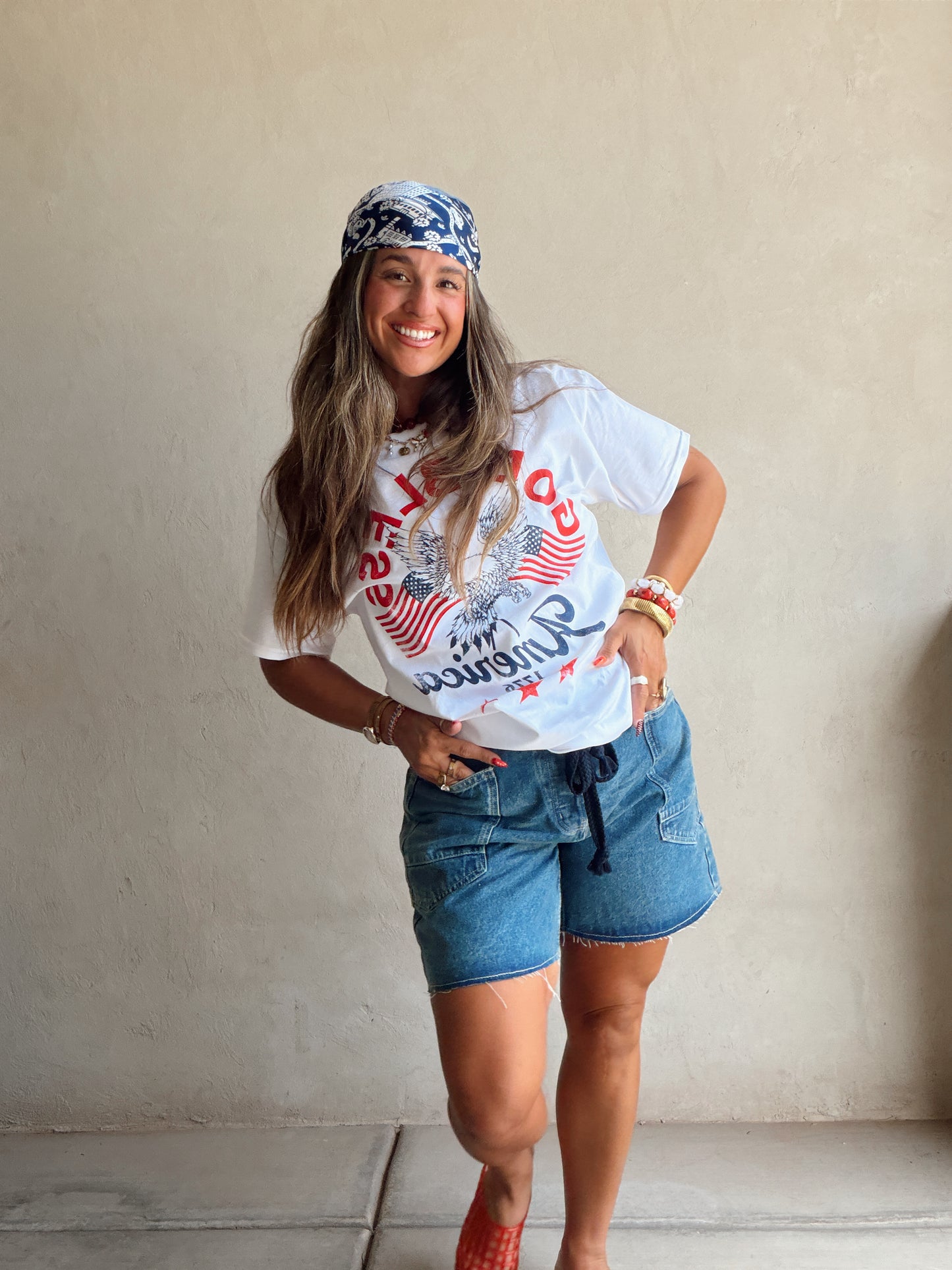 Kendra Barrel Shorts in Medium Wash