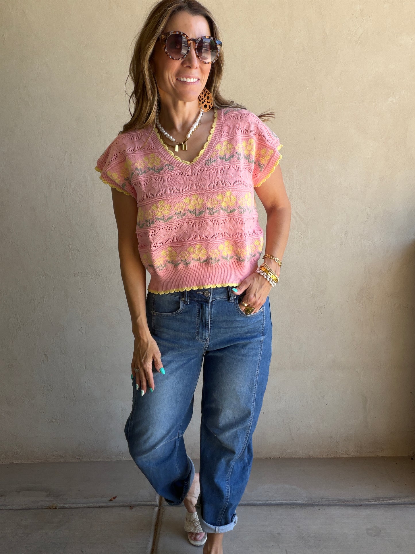Kendall Floral Top in Pink Floral