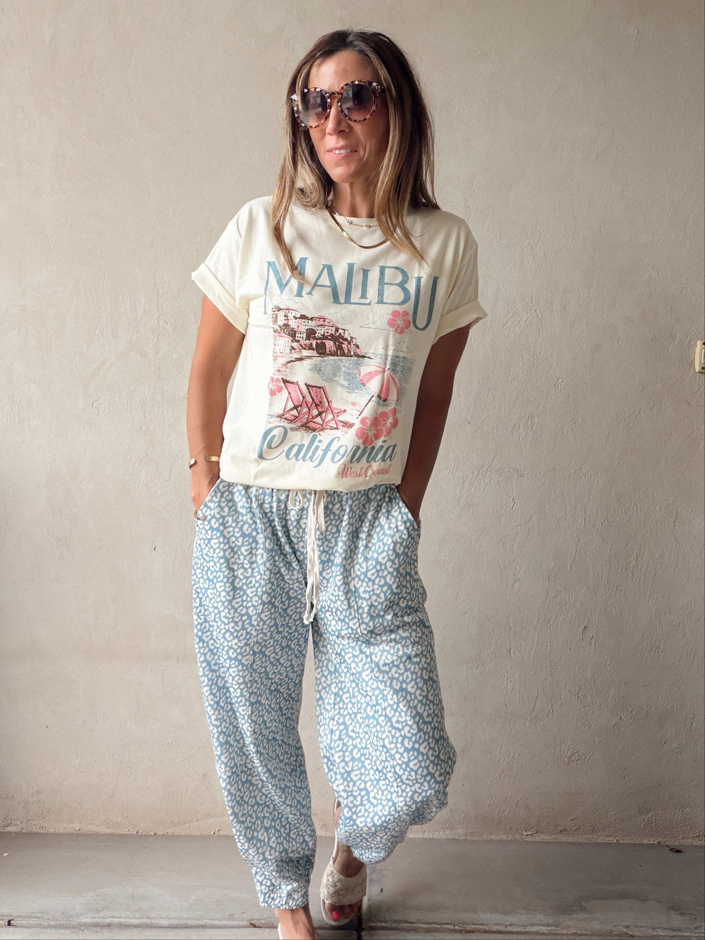 Mallory Pants in Blue & White
