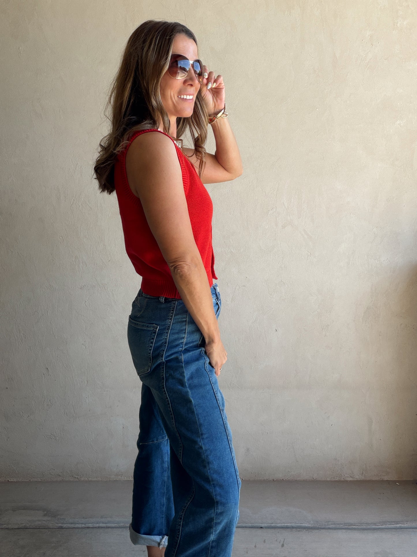 Elizabeth Tank in Red