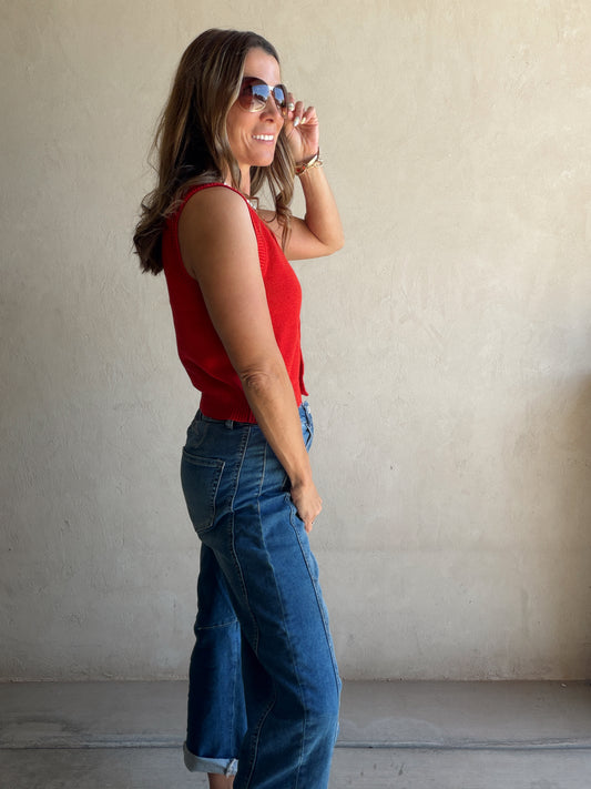 Elizabeth Tank in Red