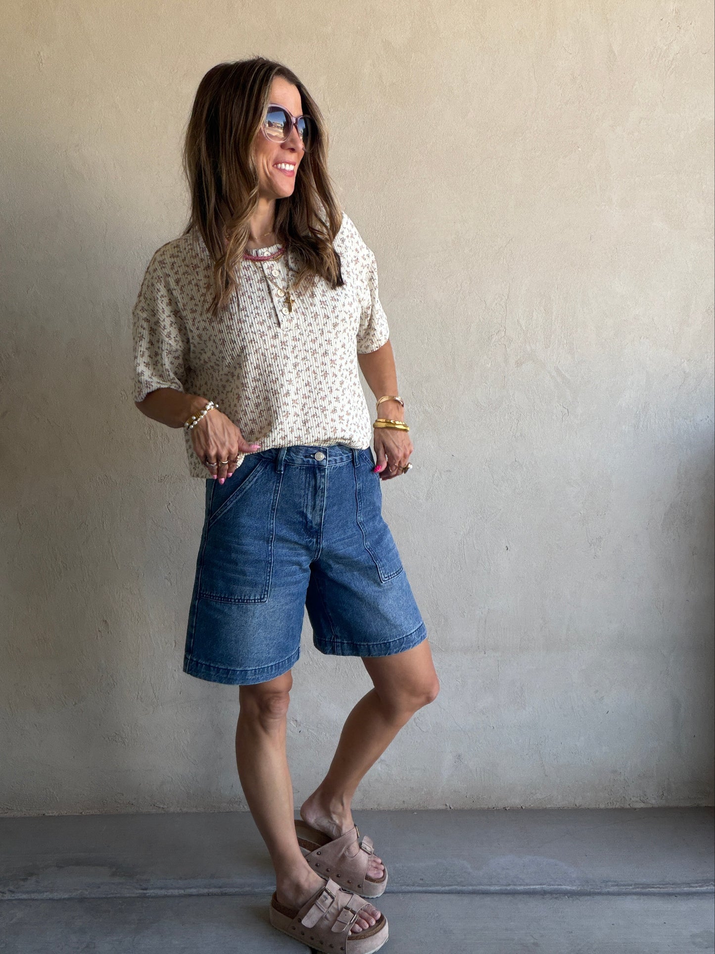Jade Bermuda Shorts in Dark Denim