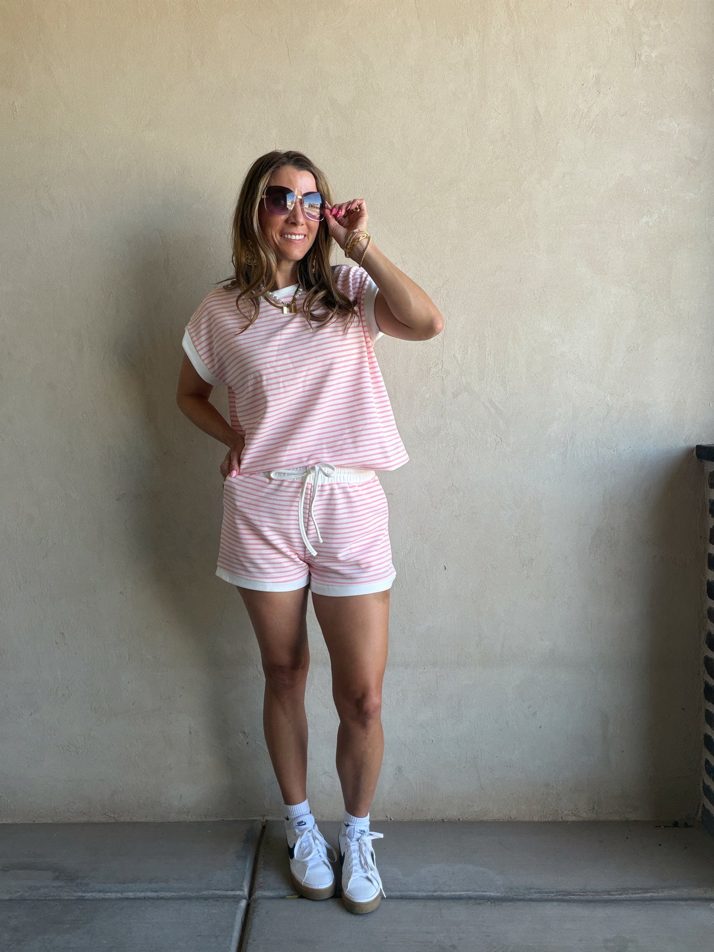Gentry Striped Set in Pink
