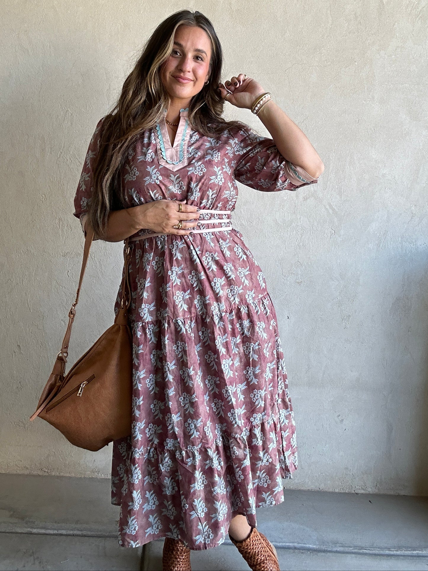 Kate Dress in Mineral Washed Mauve