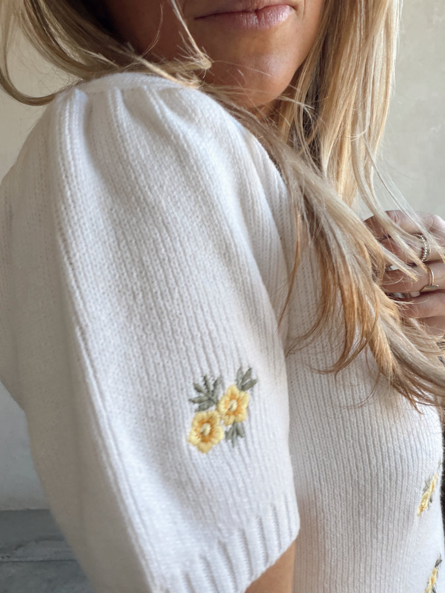 Milla Embroidered Top in Ivory