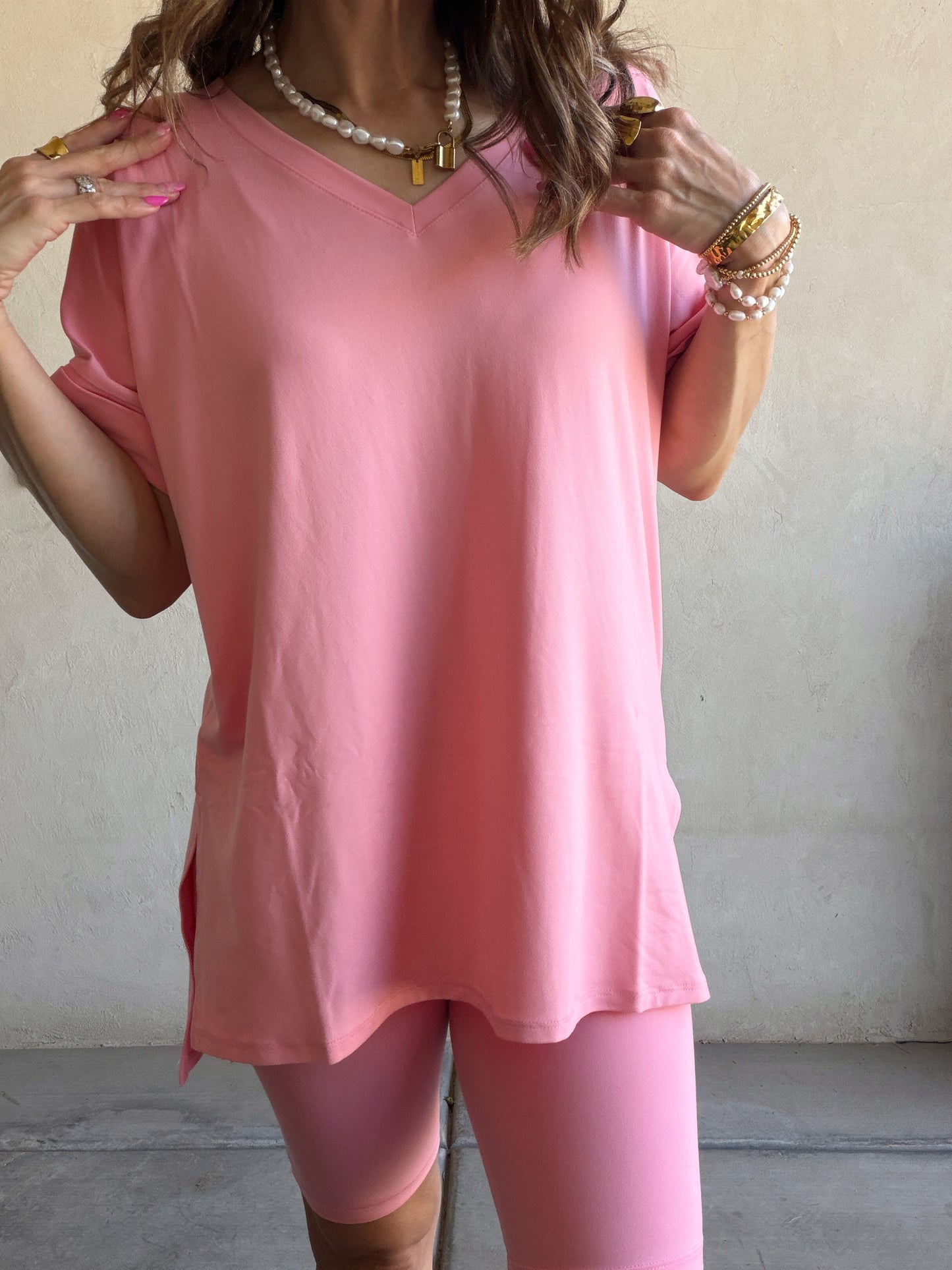 Jillian Heavenly Biker Set in Pink