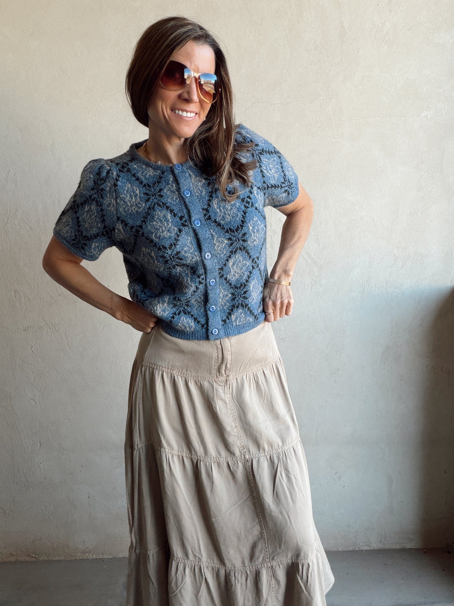 Bella Tiered Skirt in Taupe