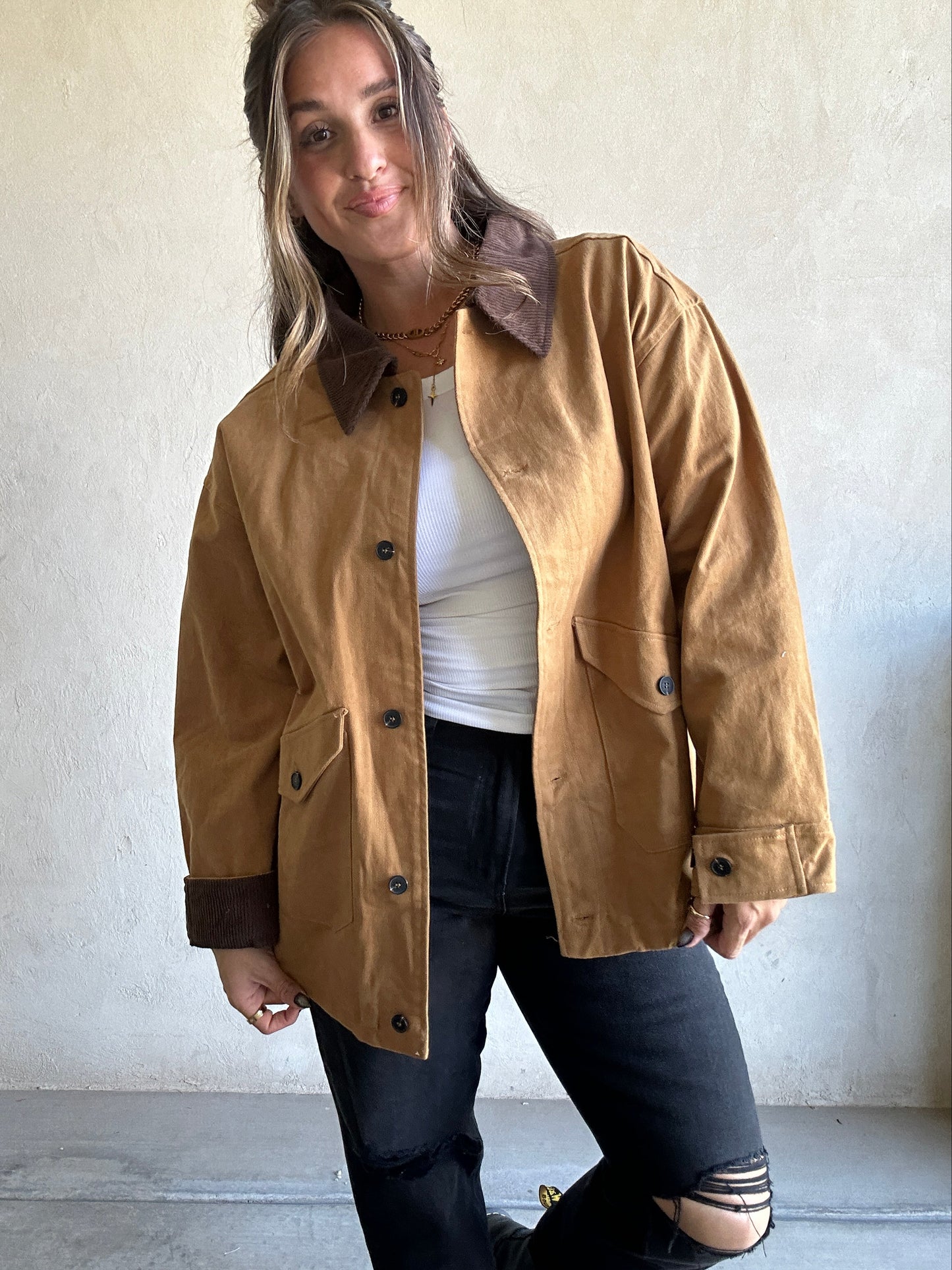 Barn Jacket in Dark Camel