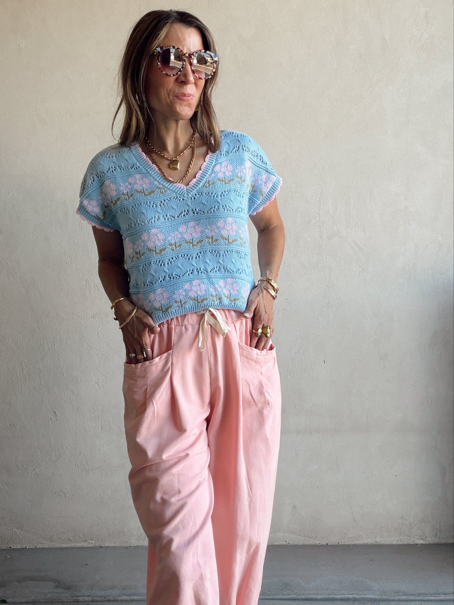 Kendall Floral Top in Pink Floral