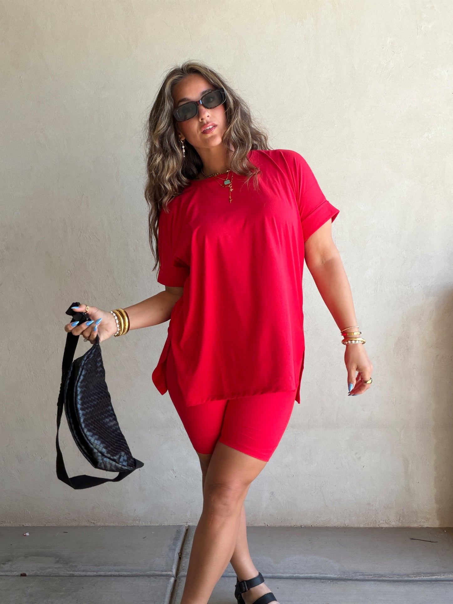 Jillian Heavenly Biker Set in Red