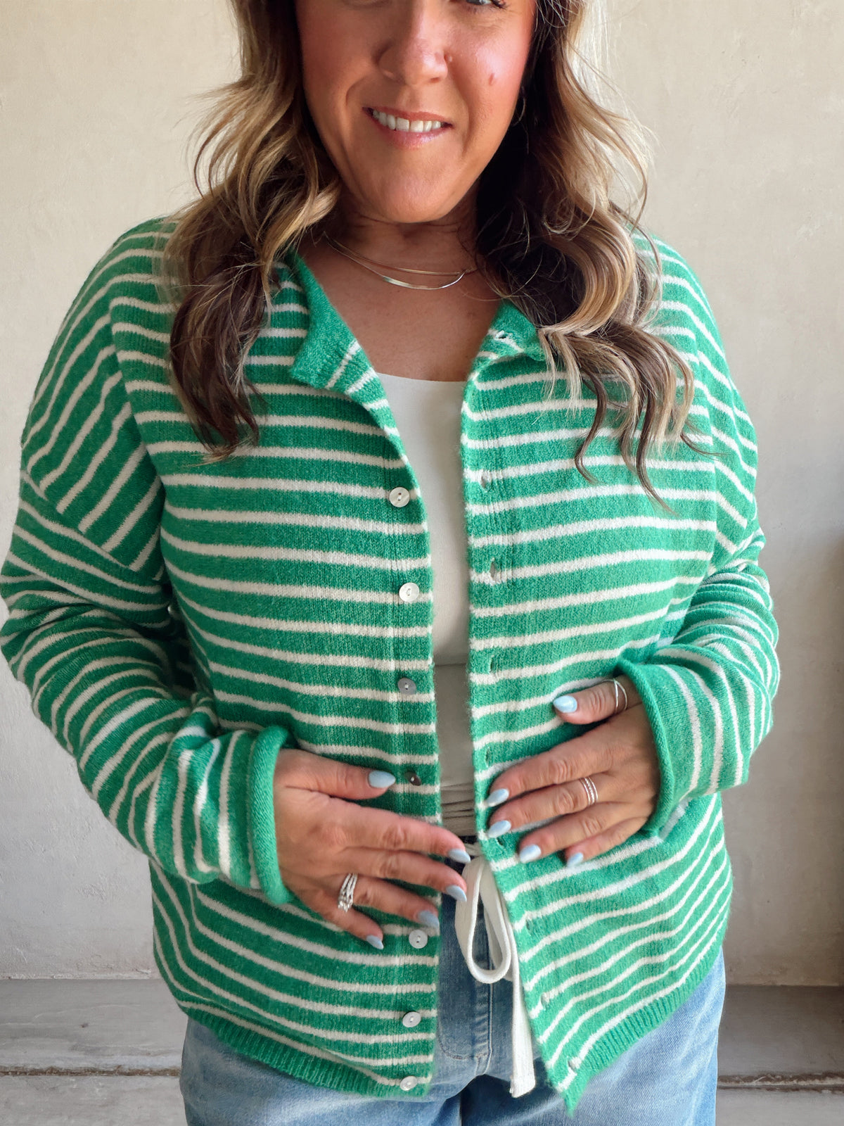 Bridget Cardigan in Kelly Green