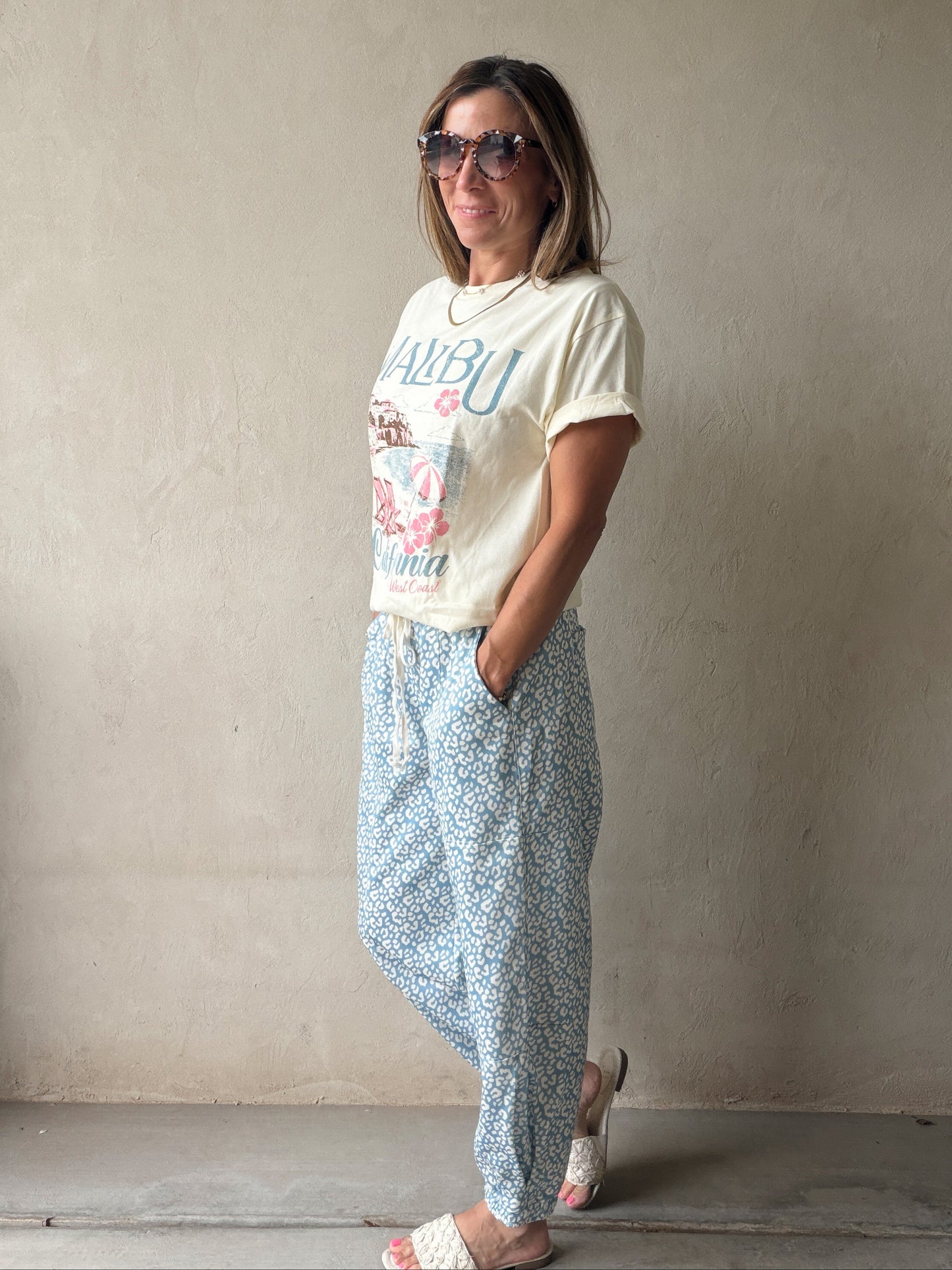 Mallory Pants in Blue & White