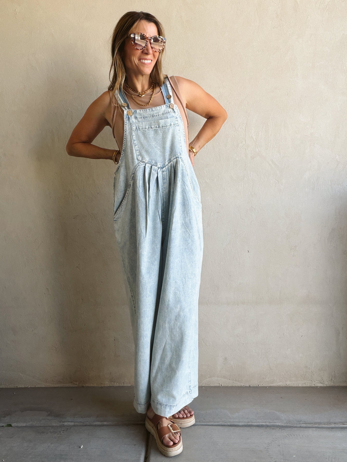 Jackie Overalls in Light Wash