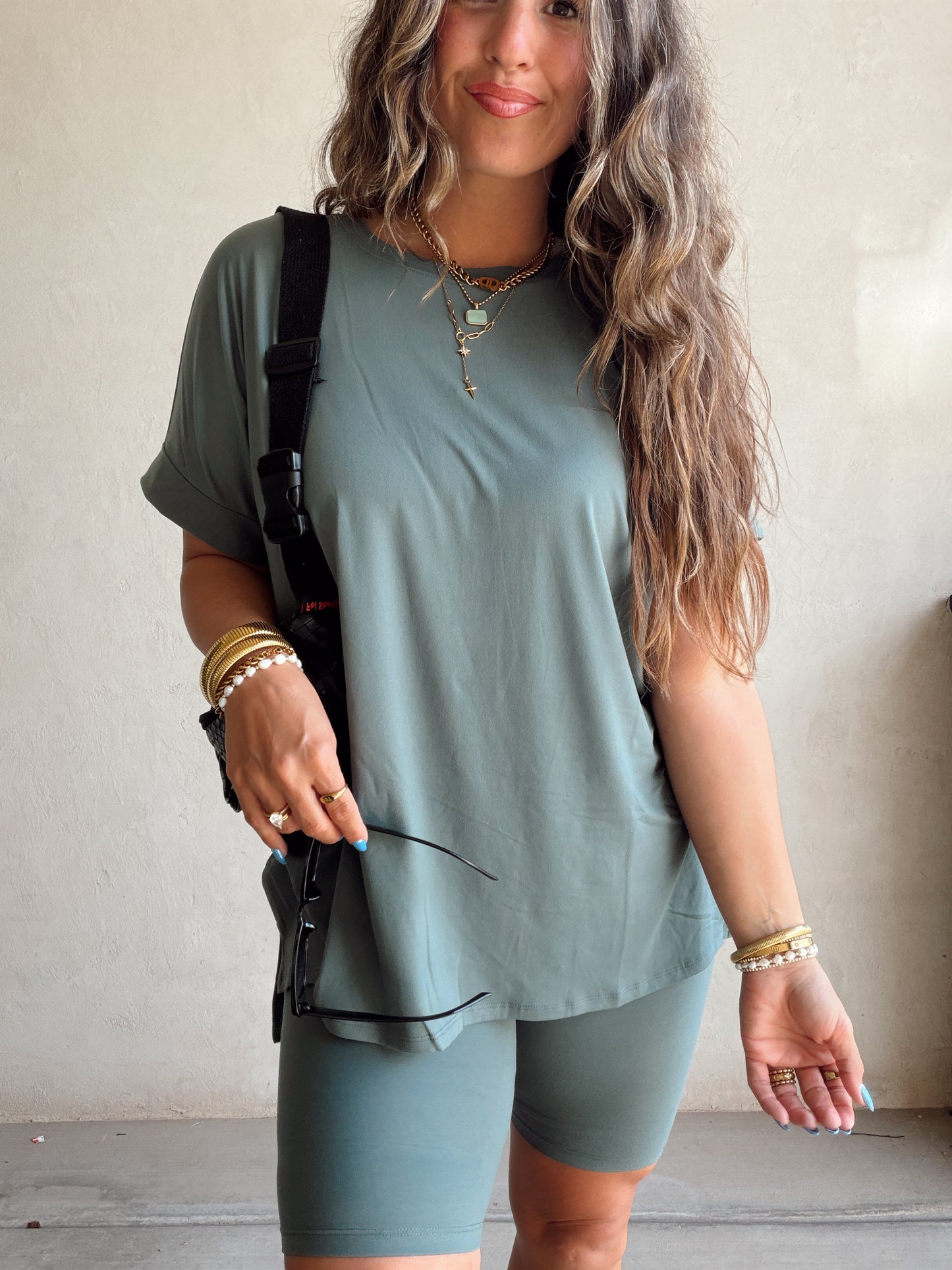 Jillian Heavenly Biker Set in Jade