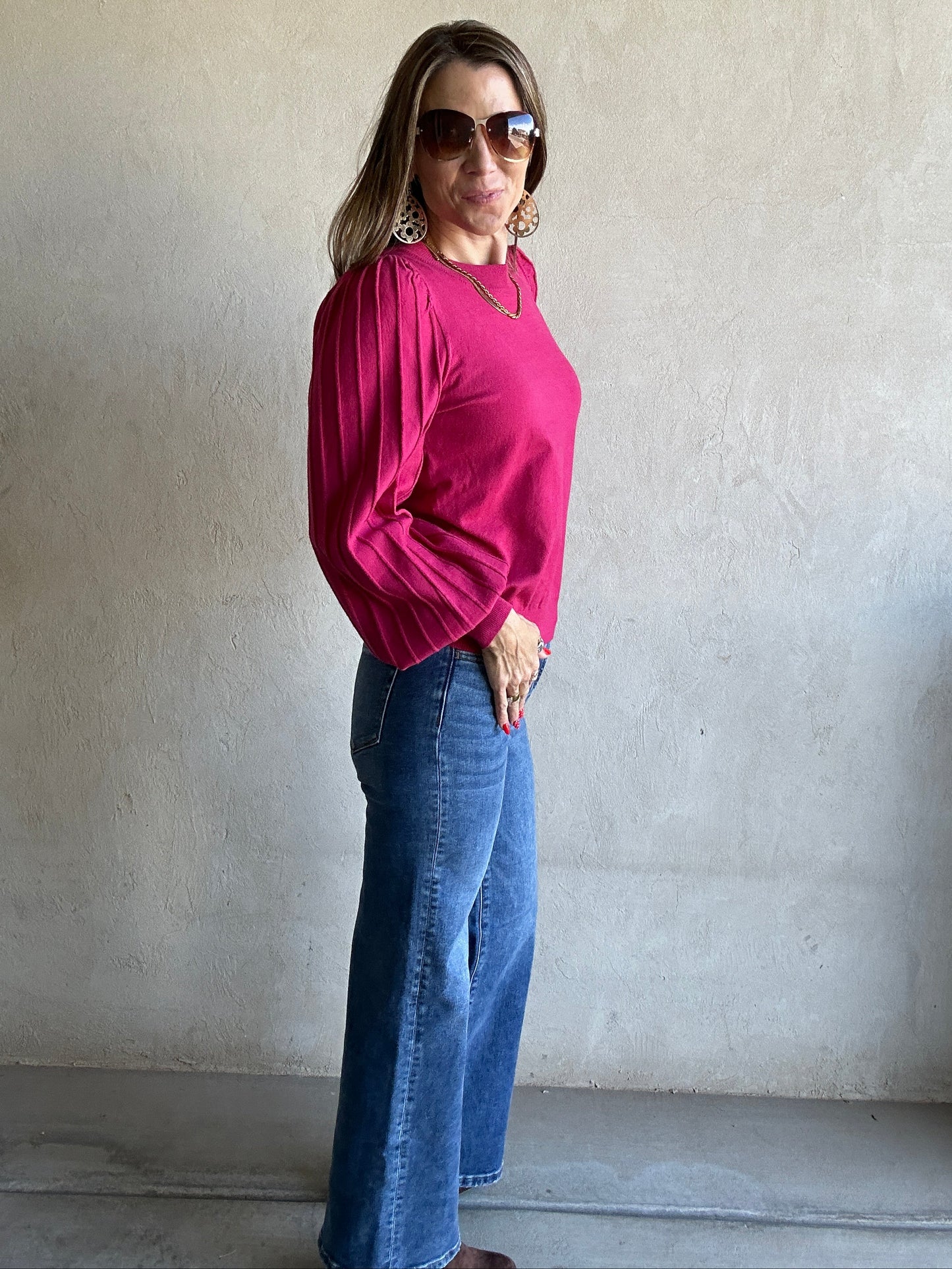 Michelle Sweater in Fuchsia