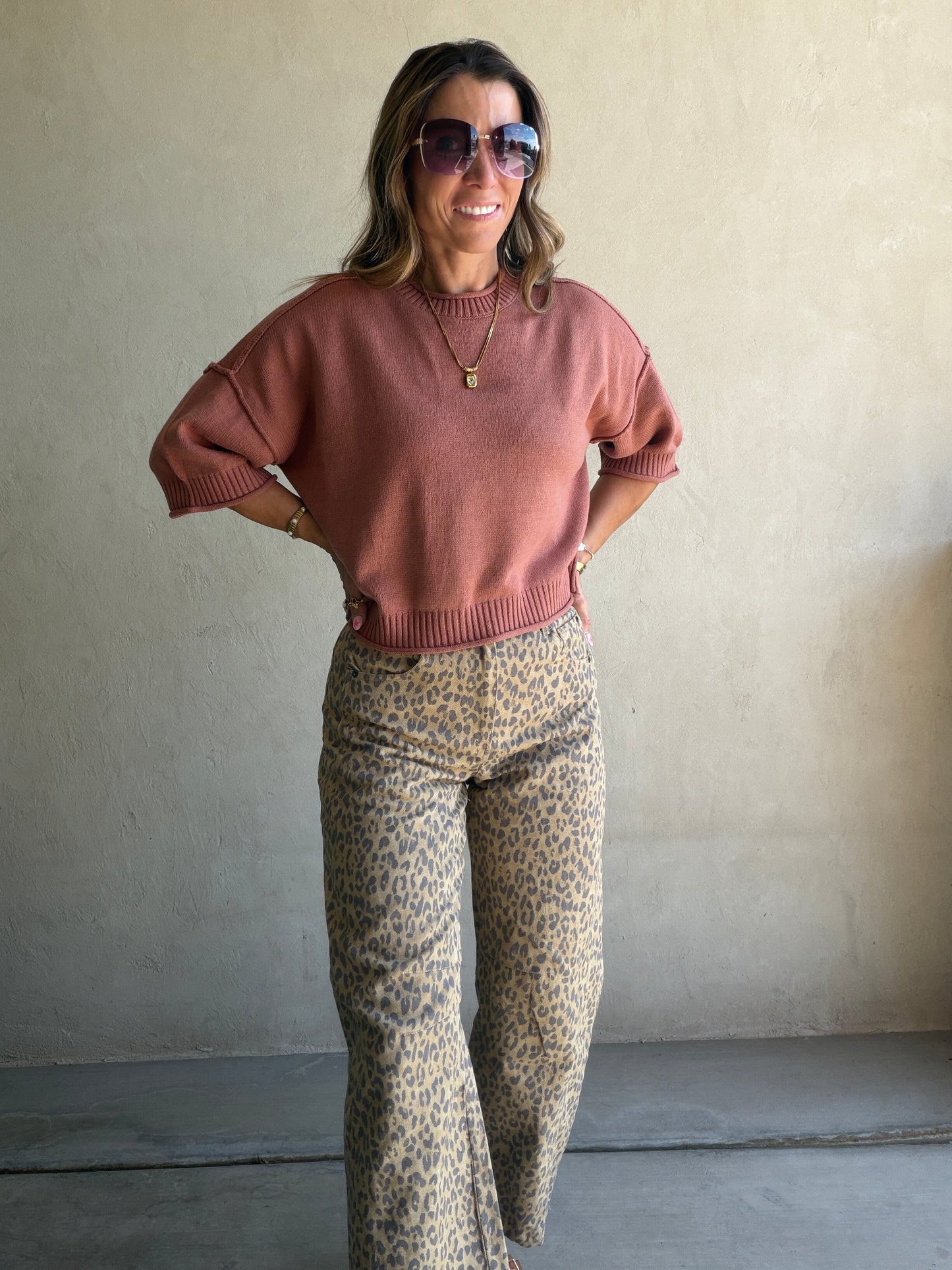Becca Leopard Barrel Pants