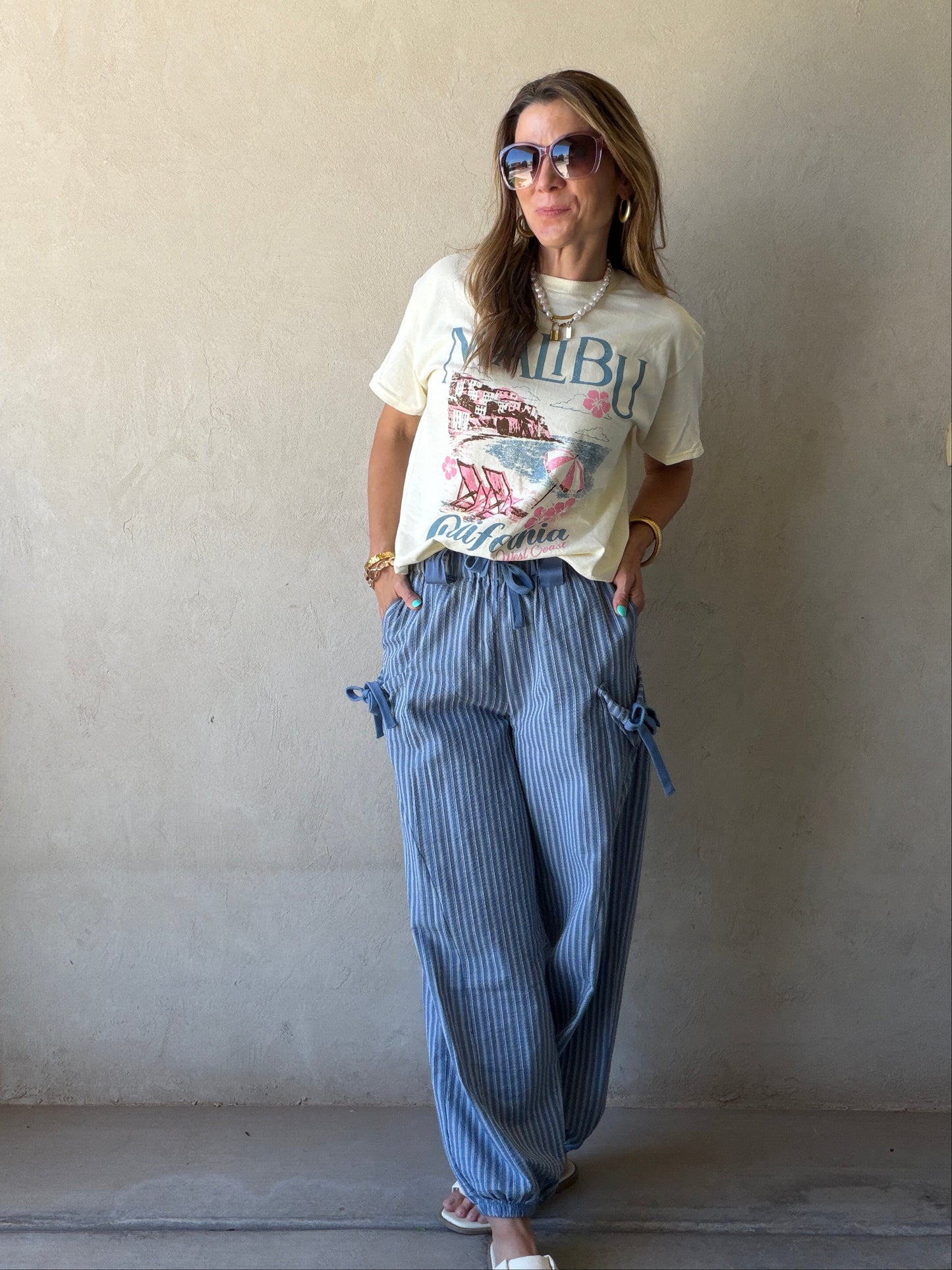 Anna Parachute Pants in Navy
