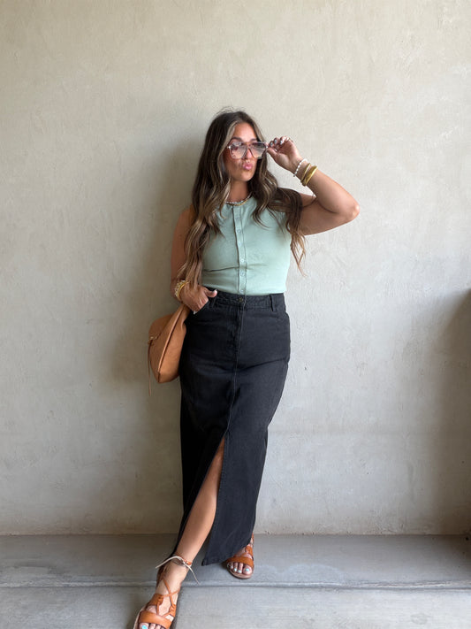 Laynie Denim Skirt in Black