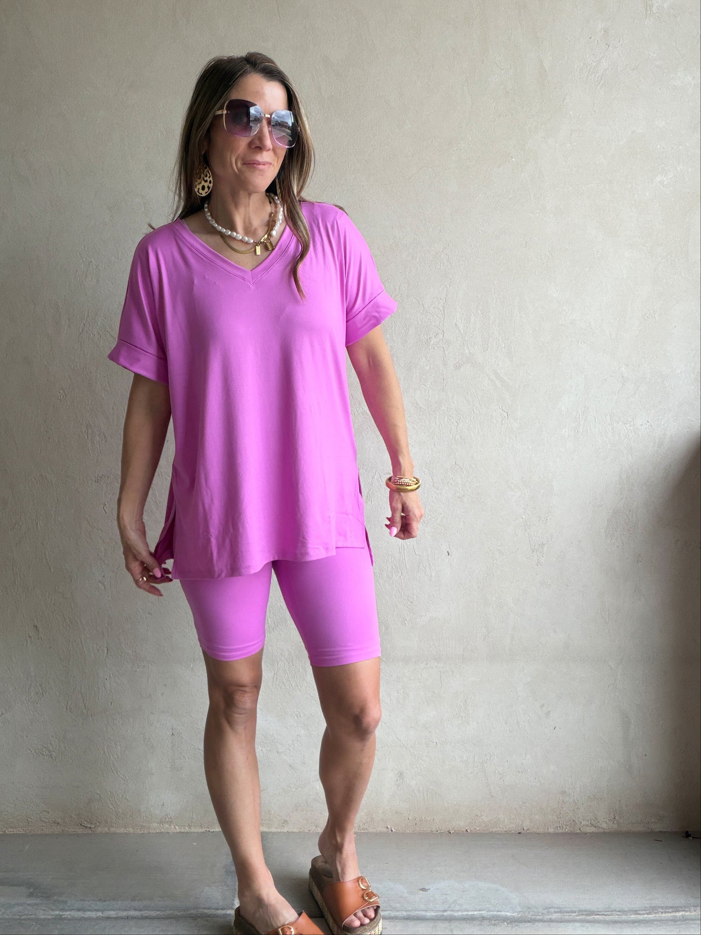 Jillian Heavenly Biker Set in Pink