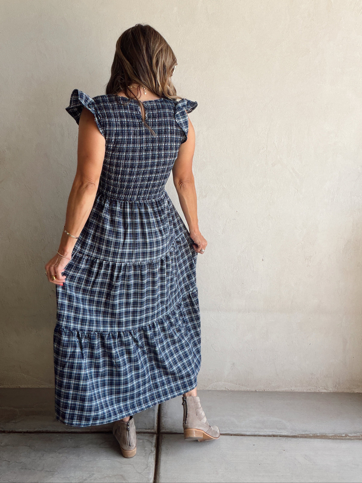 Emma Dress in Blue Plaid