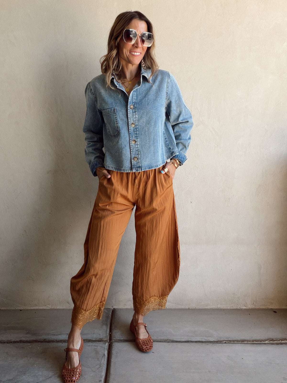 Trina Collared Denim Top