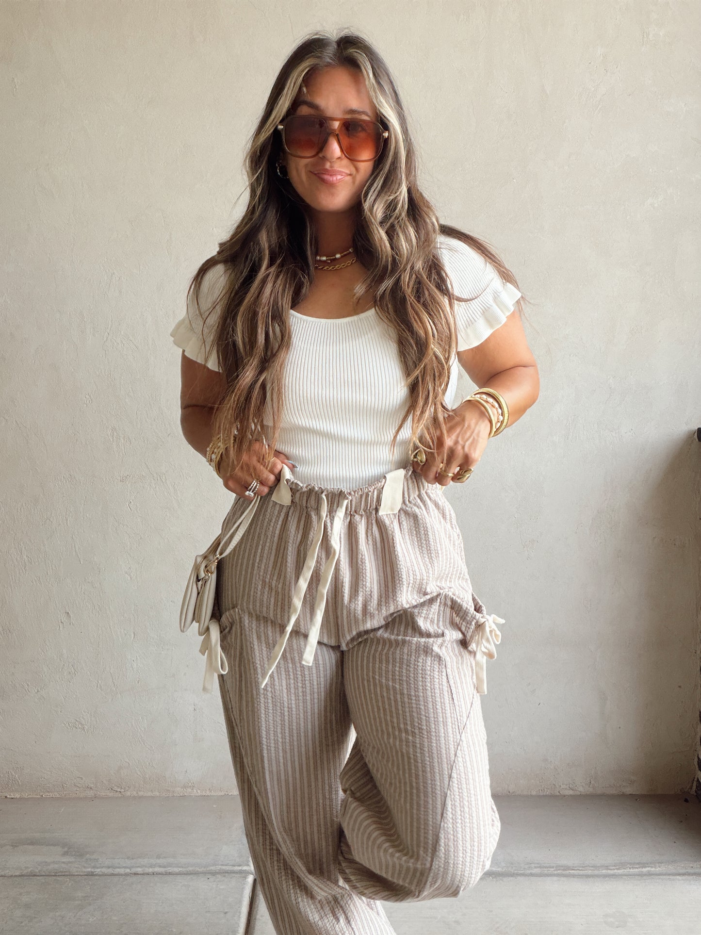 Anna Parachute Pants in Brown