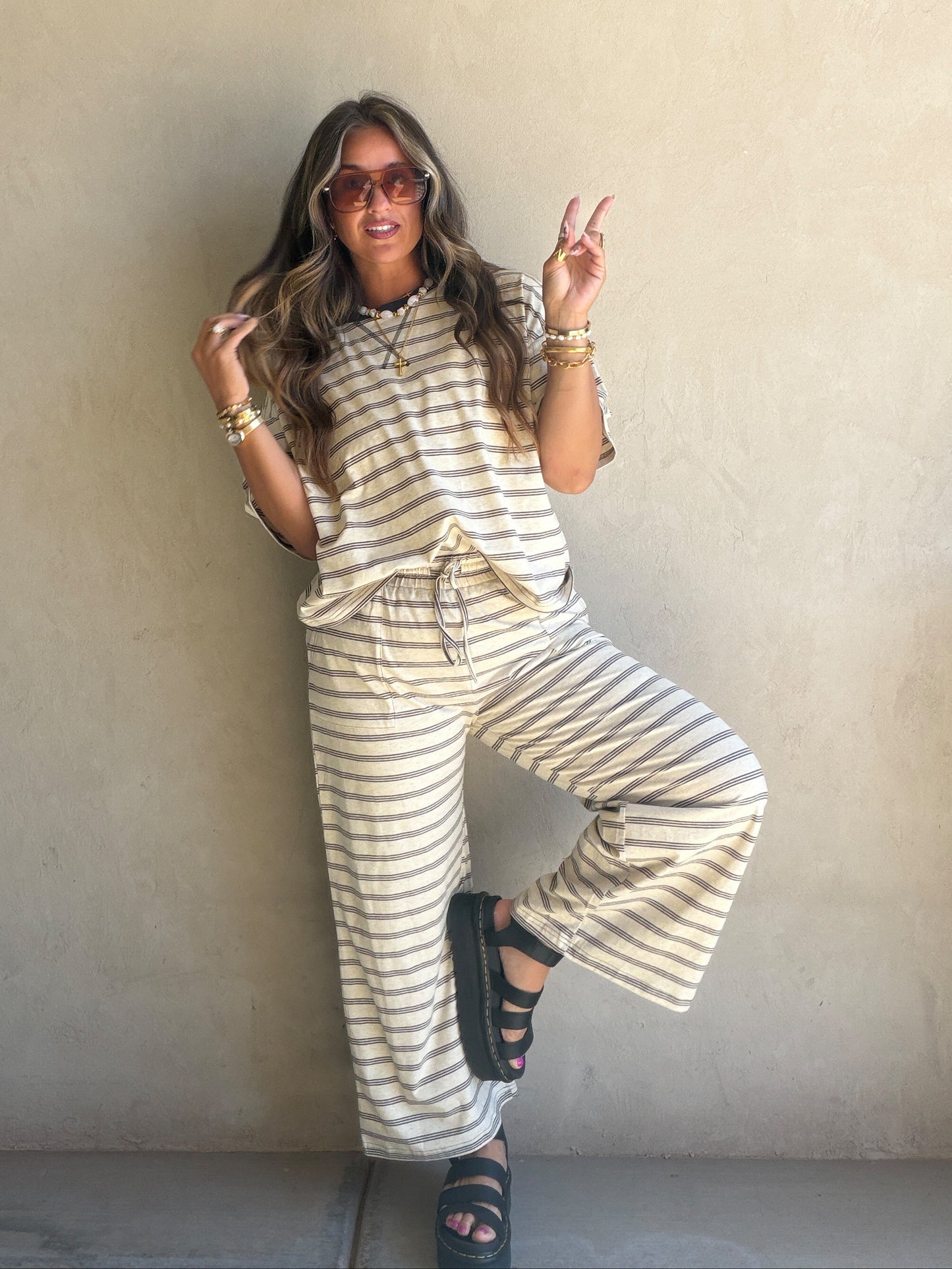 Josie Set in Oatmeal & Charcoal