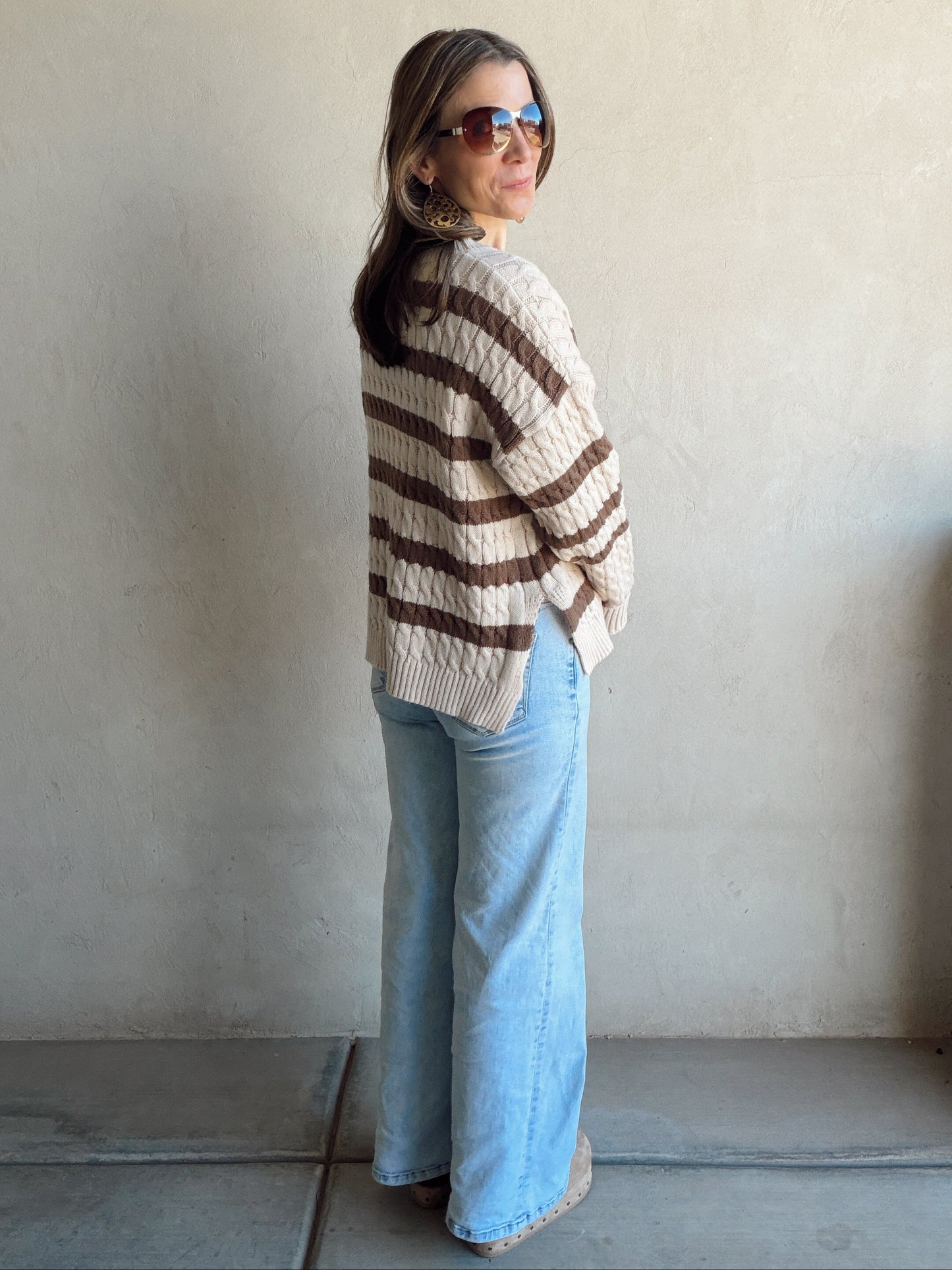 Katie Sweater in Tan & Brown