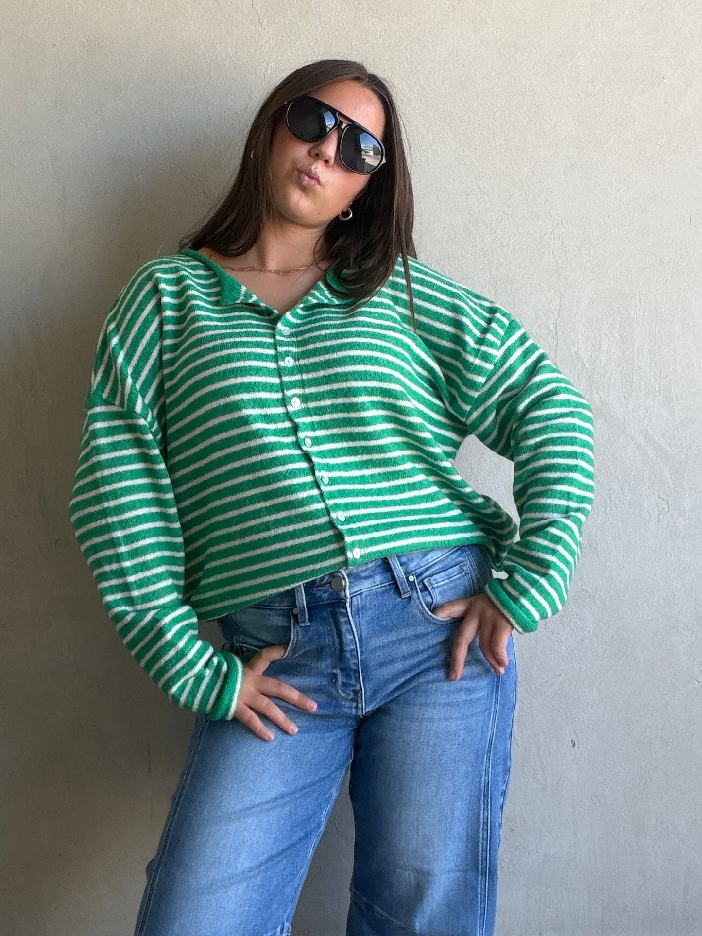 Bridget Cardigan in Kelly Green